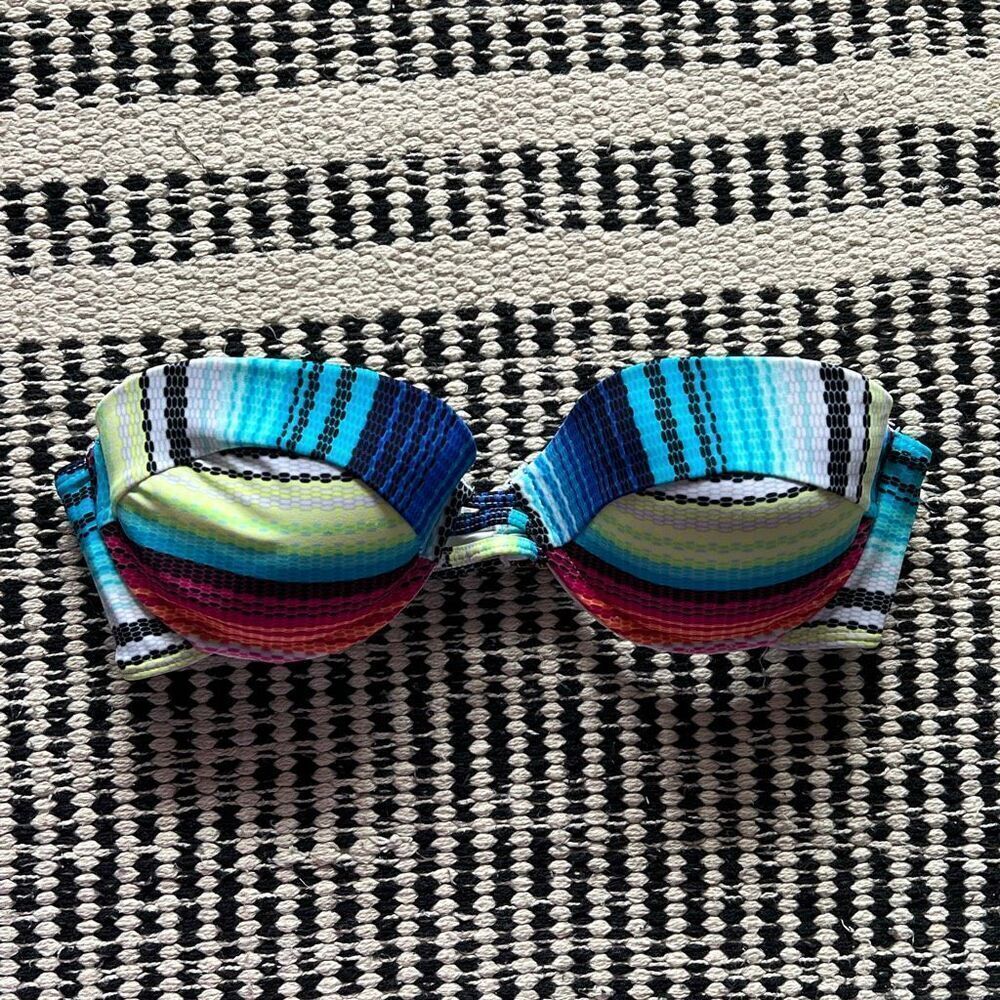 Forever 21 Size S Multicolor Rainbow Strapless swimsuit top